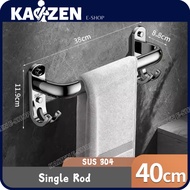 SUS-304 Single / Double Towel Bar With Hooks ( 40cm / 50cm / 60cm )