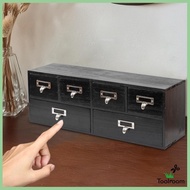 [Toolroom] Wooden Drawer Organizer 6 Drawer, Rustic Cosmetic Organizer, Card Catalog Cabinet Jewelry