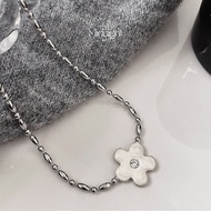 Softheart Flower Beaded Chain Vintage Y2K Funky Necklace - Silver