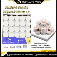 Tealight Candle 100pcs/Tealight/Tea Light/Lilin 2Hrs/4Hrs/6Hrs/8Hrs