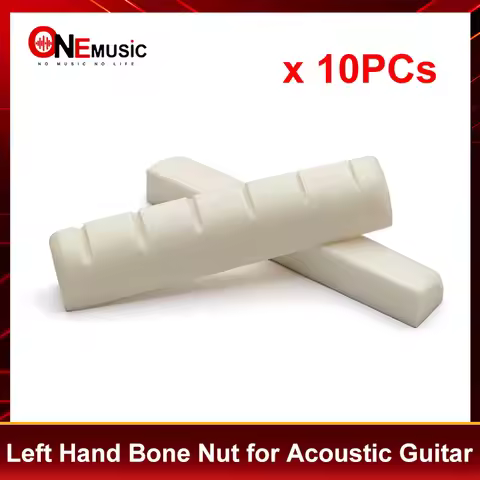 10Pcs Left-Hand Bone Nut for 6-String Acoustic Guitar 43x6x9MM Cattle Bone Nut Left Hand Guitar Nut 