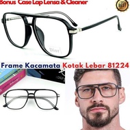 Frame Kacamata Kotak Lebar 81224 Eyeglass Unisex Pria Wanita Bisa Lensa Minus Baca Anti Radiasi Phot