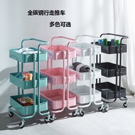 Trolley Rack Kitchen Suitable for Bedroom and Household Mobile Multilayer Storage Trolley Baby Snacks Storage Rack