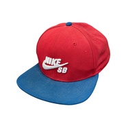 NIKE SB 棒球帽,刺繡款,紅色/海軍藍,古著。