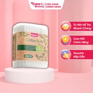 Care4u Paper Cotton Swab Box of 100 Sticks