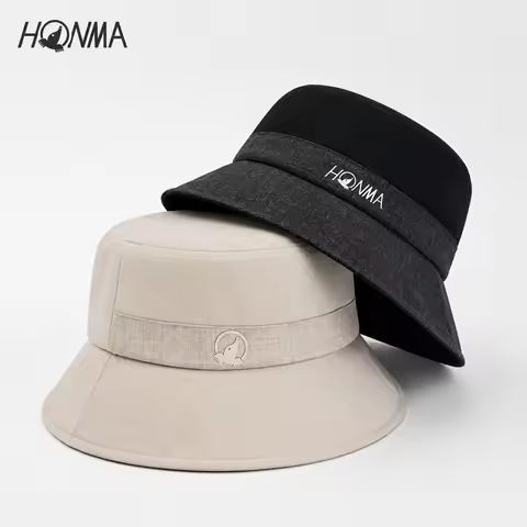 HONMA Golf Bucket Hat 2026 Sun Protection Breathable Colorblock Fishing Cap Adjustable Outdoor Sport