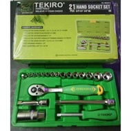Tekiro Socket Wrench Set 21 pcs Plastic Box