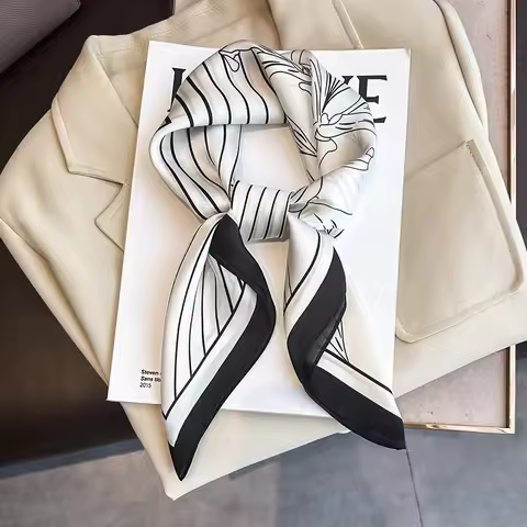 70cm Scarf Simulated Silk Women Summer Shawls And Wrap Hijab Scarves Femme Pashmina Echarpe Designer