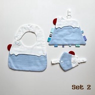 手作富士貓口水肩/安撫巾/奶嘴扣