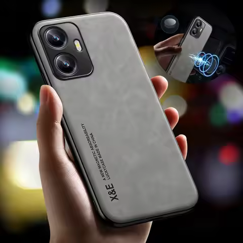 For Realme C55 Case Luxury Leather Magnetic Car Holder Phone Case For OPPO Realme C55 C 55 RealmeC55