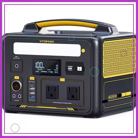 600W Portable Power Station with Car Jump Start, 299Wh Solar Generator, 1200W AC Outlet, PD 60W USB-