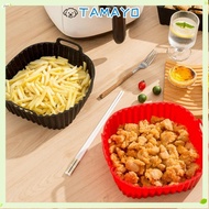 TAMAYO Silicone Air Fryer Liners, Black Red for 4-7 QT Oven Liner, Air Fryer Accessories with Handle