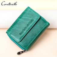 Contact's Genuine Leather Wallet Women Clutch Bag Luxury Brand Female Coin Purse Small Rfid Card Hol