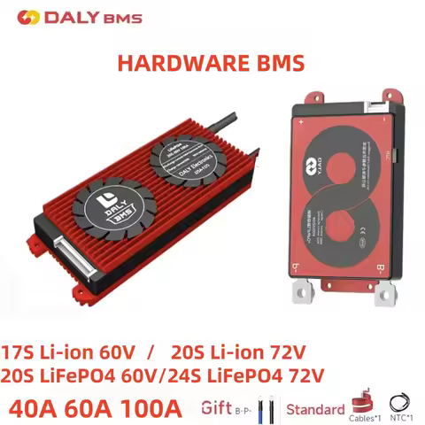 DALY BMS 17S 60V 20S 72V And 20S 60V 24S 72V 40A 60A 100A Including Balance Function NTC Sensors Wat