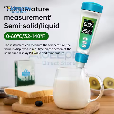 PH Food PH Meter Detector PH-012 PH Meter Backlight LCD Digital Water Quality Tester Pen Temperature