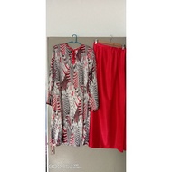 🔥Preloved Women Satin Baju Kurung Pesak🔥