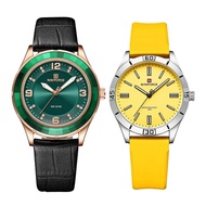 NAVIFORCE นาฬิกาสวยหรูสำหรับแฟชั่นสำหรับผู้หญิงสายหนังนาฬิกาข้อมือกันน้ำลำลองสำหรับผู้หญิงนาฬิกาสตรี