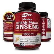 [Made in USA]🔥Ready Stock🔥Brand New🇺🇸NutriFlair Korean Red Panax Ginseng 1600mg - 120 Vegan Capsules