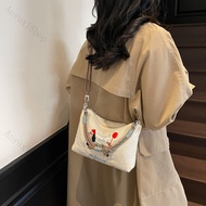 Beg Tangan Embroidery Anjing Beg Silang Nylon Ringan  Beg Bahu Kalis Air  Beg Comel 25cm