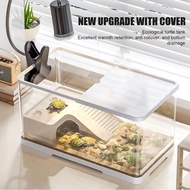 Creative Turtle Tank Tortoise Aquarium Habitat with Basking Aquatic Tortoise Aquarium Reptile Habita