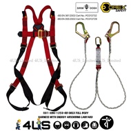 OREX Safety Full Body Harness with 5 Adjustable Point and Front Anchorage Point & Double Lanyard wit