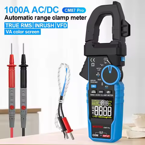 Mestek CM87Pro Clamp Meter 1000A 1000V AC DC True RMS Digital Clamp Meter Amperimetrica Capacitance 