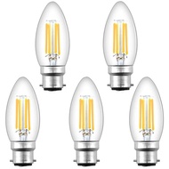 5Pack (6 pack) B22 LED Candle Filament Light Bulb 4W C35 Dimmable Bayonet Vintage Edison Warm White 