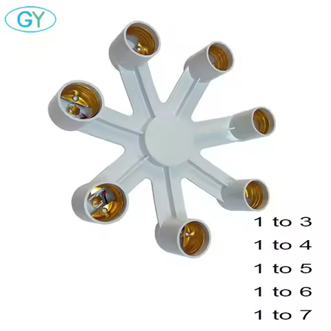 E26 E27 7 6 5 4 3 in 1 LED Light Bulbs Socket Adapter Splitter, Standard Lamp Holder Base Converter 