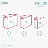BAGTORY S-Slim E-See Storage Bag | 5L 9L 14L | (3 piece per set) ES001LMS | 百宝袋王 高清储物袋 S悭位式 (1组/3个)
