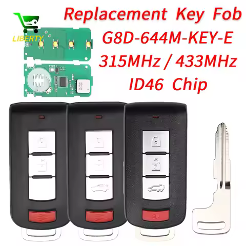 Liberty Smart Remote Control Cat Key Fob ID46 315MHz 433MHz For Mitsubishi Lancer Outlander Galant K