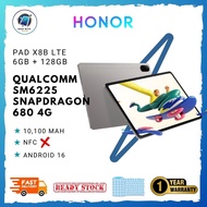 HONOR PAD X8B (LTE) 6GB RAM 128GB ROM Snapdragon 680 4G 10100mAh Tablet - 1 YEAR WARRANTY