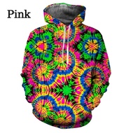 Mens and Womens Tie-dye Pattern 3D Printing Hoodies Geometric Colorful Casual Street Dizzy Hypnotic 