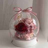永生玫瑰花玻璃圓球鐘罩夜燈拍拍感應燈