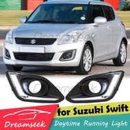 DRLสำหรับSuzuki Swift Dzire 2014 2015 2016ไฟLEDรถวิ่งกลางวันการถ่ายทอดแสงการขับขี่กันน้ำหมอกโคมไฟแสง