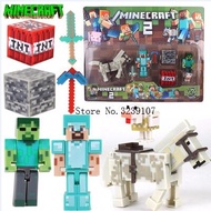 NEW Arrival Minecraft Toys A suit of styles Sword Pickaxe Stone Bed Box Model Toys Action Figure Kid