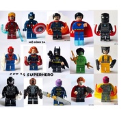 [COMBO 15 Characters] lego Toy Assembled Minifigures dc COMICS SuperMAN marvel BATMAN hulk ironman thanos thor