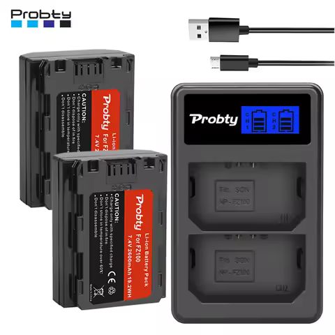 NP-FZ100 NP FZ100 NPFZ100 2600mAh Battery + LCD Dual USB Charger for Sony Alpha A7III A7R III A9 Alp