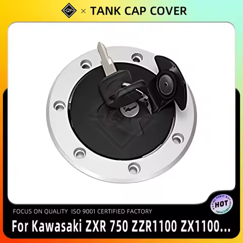 Motorcycle Fuel Gas Tank Cap Cover With Key For Kawasaki ZXR 750 ZZR1100 ZX1100 GPZ1100 ZR250 ZX7R Z