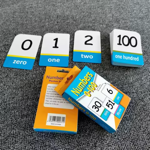 51pcs Number 0-100 Flashcards Educational English Learning Cards Early Childhood Teaching Resource W
