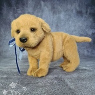 Labrador. Realistic dog. Poseable toy. Plush dog toy.