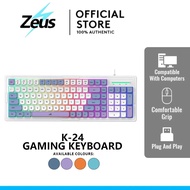 Zeus K-24 98 Keys Gaming Keyboard Rainbow Backlit Compact USB Wired Keyboard 2 Colors