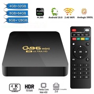 Q96กล่องสมาร์ททีวีขนาดเล็ก10.0 Amlogic S905L 2.4G WIFI 4K Set Top Box 8GB + 128เครื่องเล่น GB H.265โ