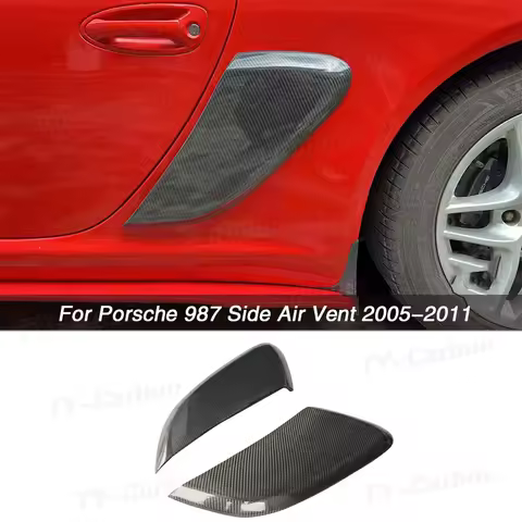 For Porsche 987 Boxster 2005-2011 Front Side Air Vent Intake Cover Trim Real Carbon Fiber Fender Ski