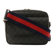 GUCCI 塗層帆布Crossbody Bag銀扣肩背袋