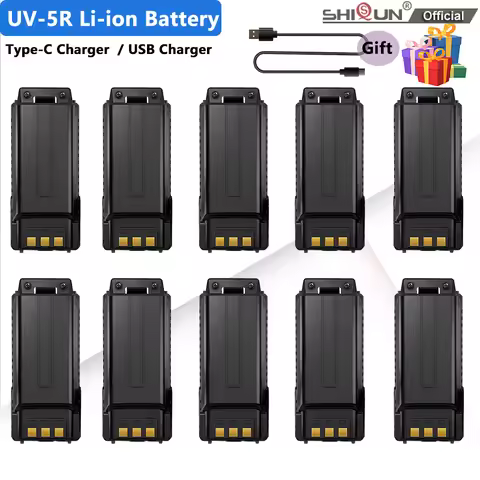 Boafeng UV-5R Battery 3800mAh Li-ion Battery BL-5 USB Type C Charge For BF-Walkie Talkie UV-5RA UV-5