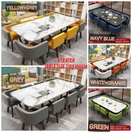 MEJA MAKAN 6SEATER / 8SEATER FSF DINING SET SOLID WOOD BASE  ARTIFICIAL MARBLE