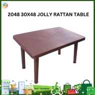 [ON HAND] [ON HAND] 2048 30X48 JOLLY RATTAN TABLE/ RATTAN TABLE/ JOLLY/ 30X48