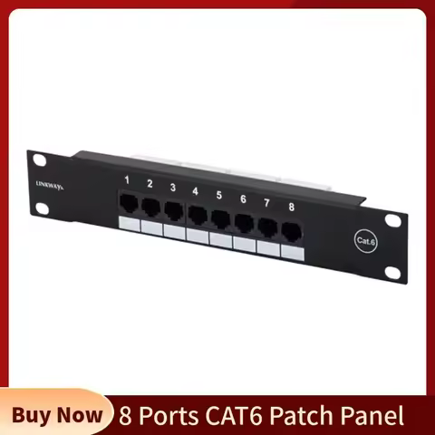 Network Adapter 8 Port CAT6 Patch Panel 10 Inch 1U Rack Mount for Household Distribution Frame Weak 