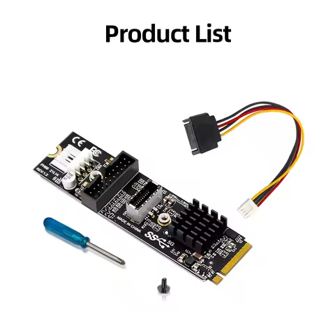 M.2 MKey PCIe To USB 3.1 Front Expansion Board TYPE C+19/20PIN M.2 PCIe To USB Adapter Converter Exp
