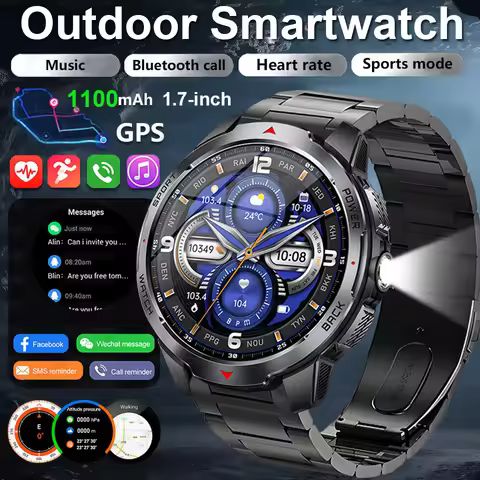 T-Rex3 Ultra 1100mAh Battery Smart Watch Men Compass Bt Call 3ATM Waterproof Sports tracker Outdoors